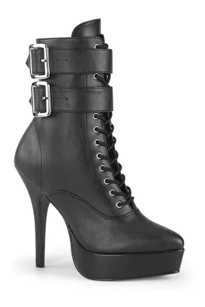INDULGE-1026 Ankle Boot | Black Faux Leather