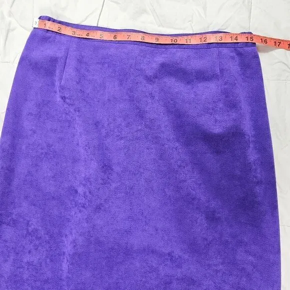 Jacobson's Purple Deadstock VTG Faux Suede USA Made Midi Skirt Women's Size‎ 14