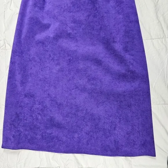 Jacobson's Purple Deadstock VTG Faux Suede USA Made Midi Skirt Women's Size‎ 14