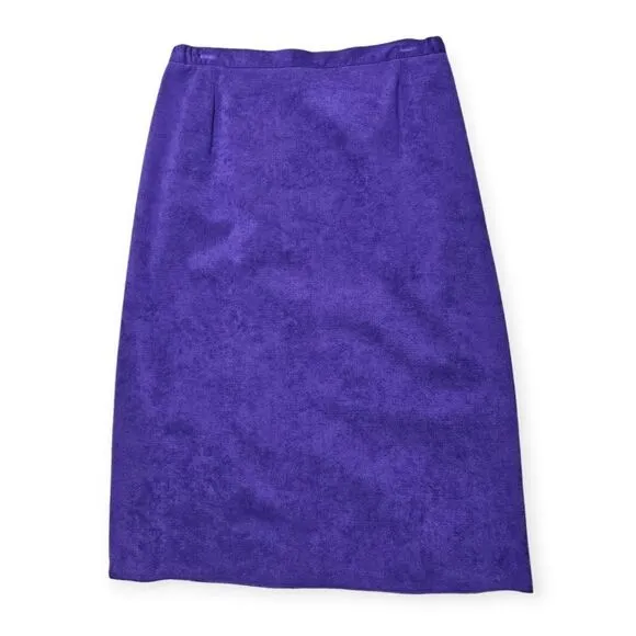 Jacobson's Purple Deadstock VTG Faux Suede USA Made Midi Skirt Women's Size‎ 14