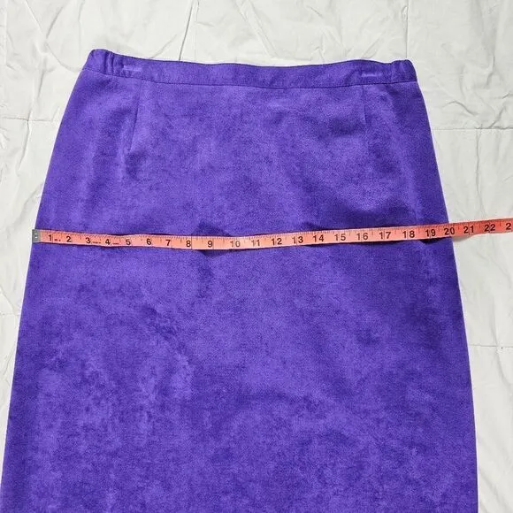 Jacobson's Purple Deadstock VTG Faux Suede USA Made Midi Skirt Women's Size‎ 14