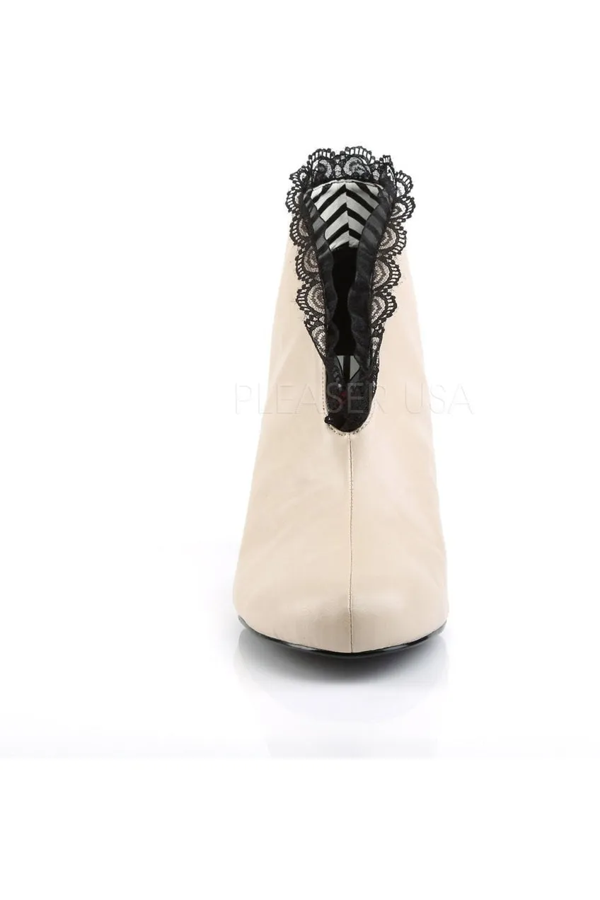 JENNA-105 Ankle Boot | Cream Faux Leather