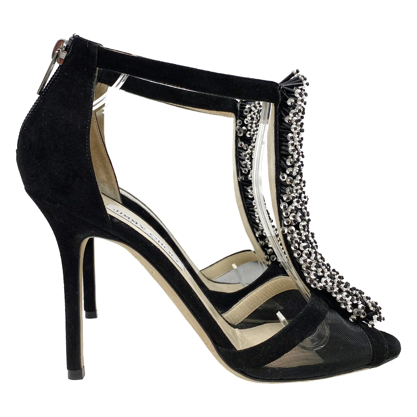Jimmy Choo Feline Beaded Strap Sandals Size EU 39