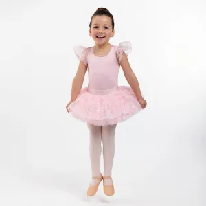 Julip: Sequin Flower Flutter Sleeve Leotard