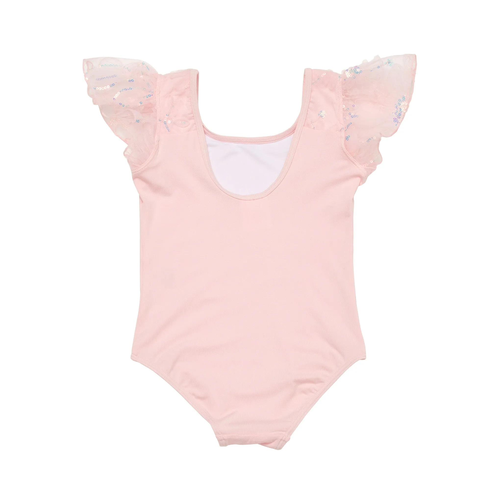 Julip: Sequin Flower Flutter Sleeve Leotard
