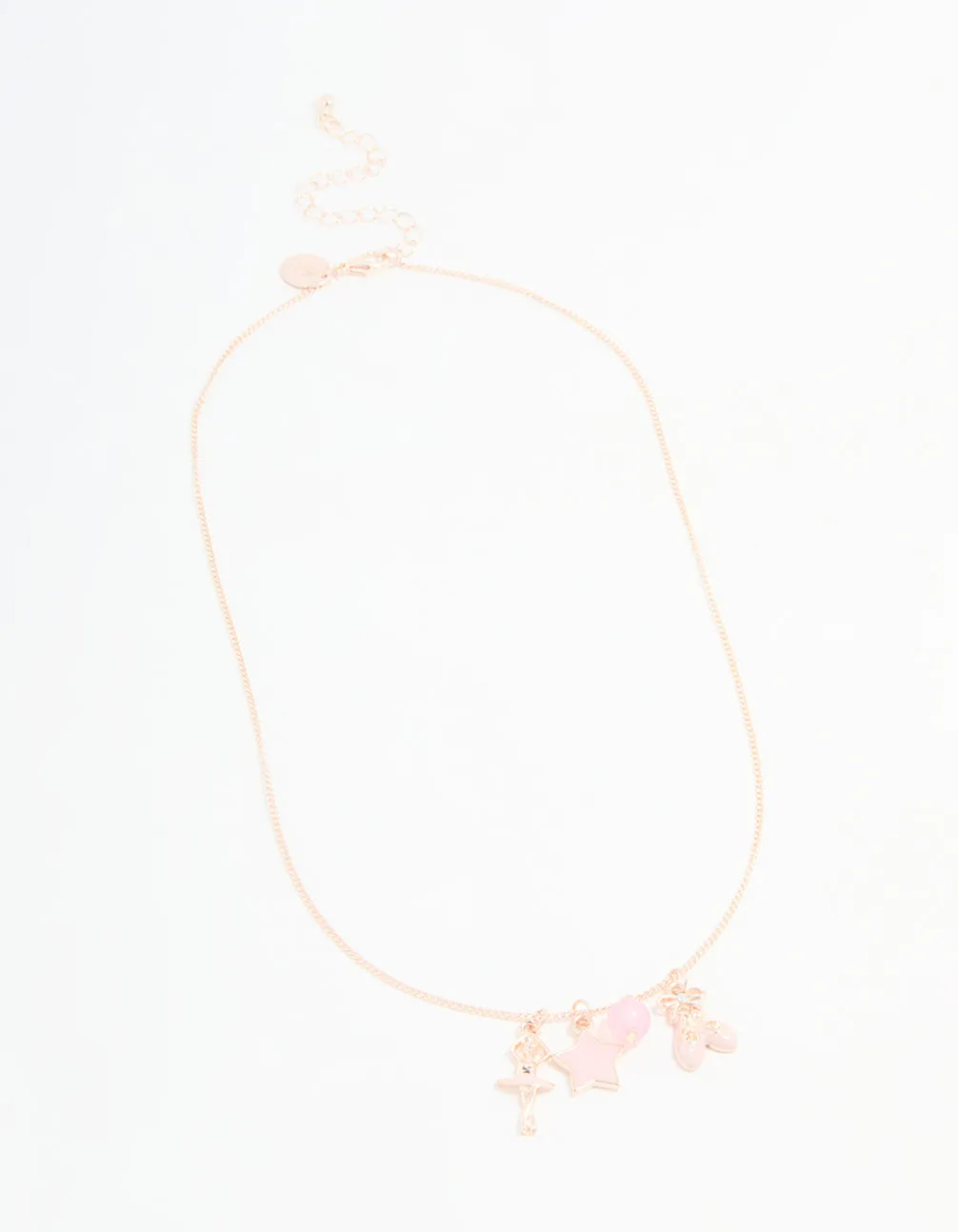 Kids Rose Gold Ballet Charm Pendant Necklace