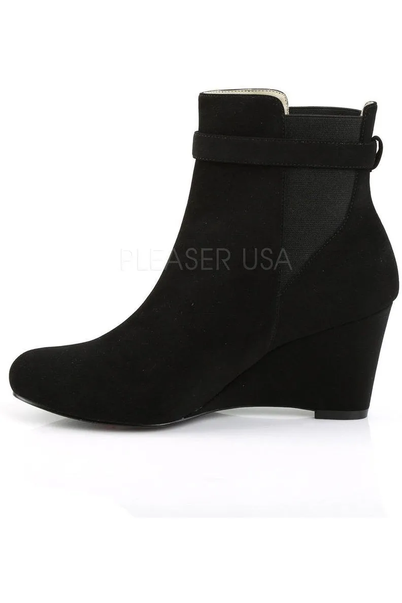 KIMBERLY-102 Ankle Boot | Black Faux Leather