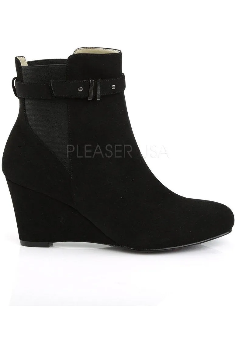 KIMBERLY-102 Ankle Boot | Black Faux Leather