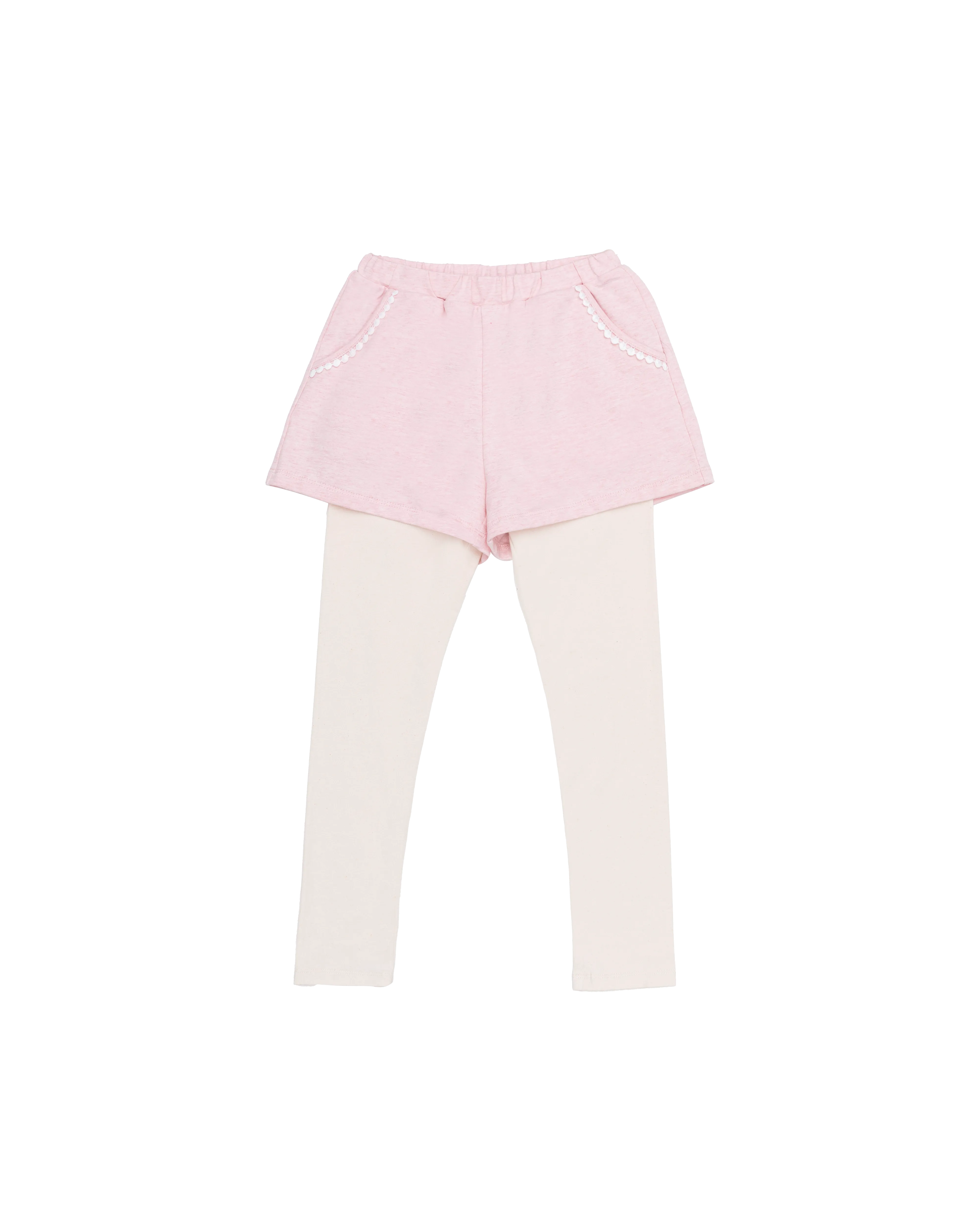 Lacy Legging Shorts Bundle (Pack of 2, Ballet Pink & Warm Grey)