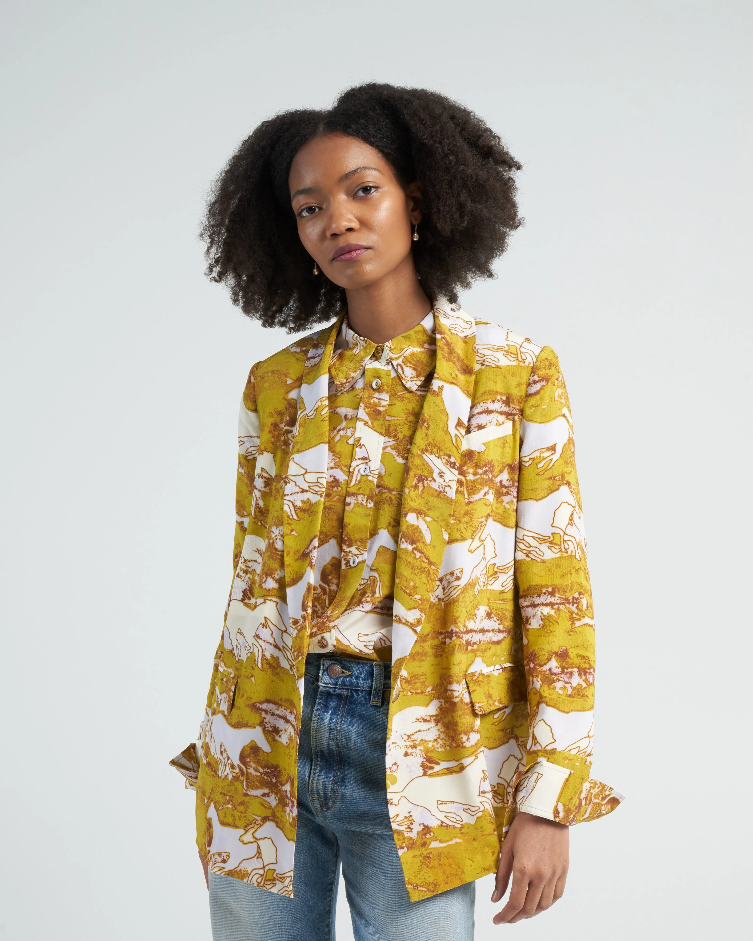 lang blazer - chartreuse