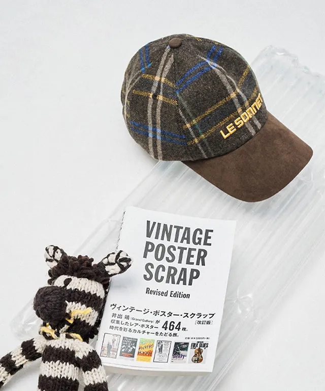 LE SONNET Check & Suede Cap - Brown