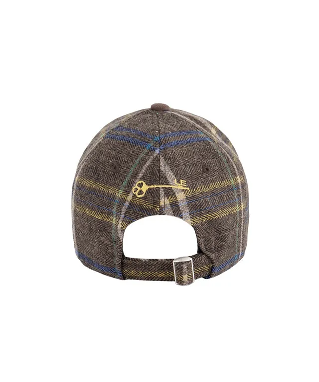 LE SONNET Check & Suede Cap - Brown