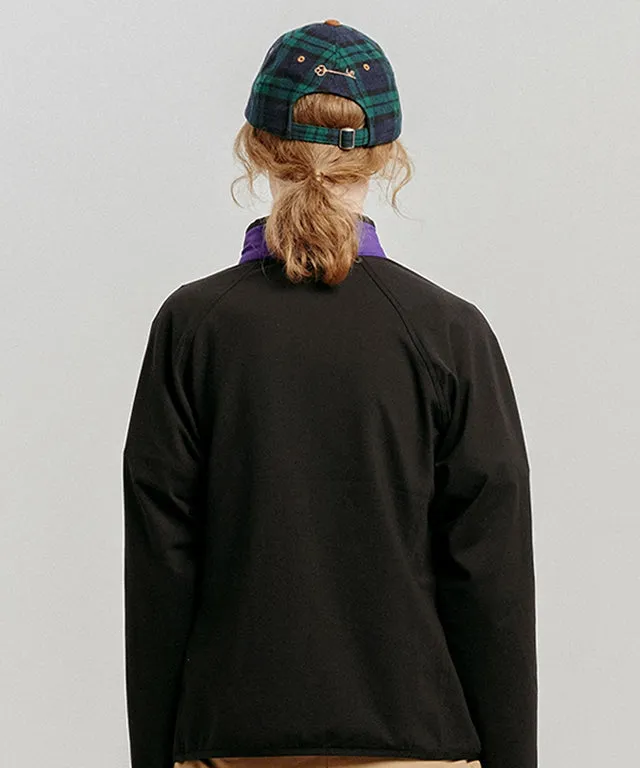 LE SONNET Check & Suede Cap - Green