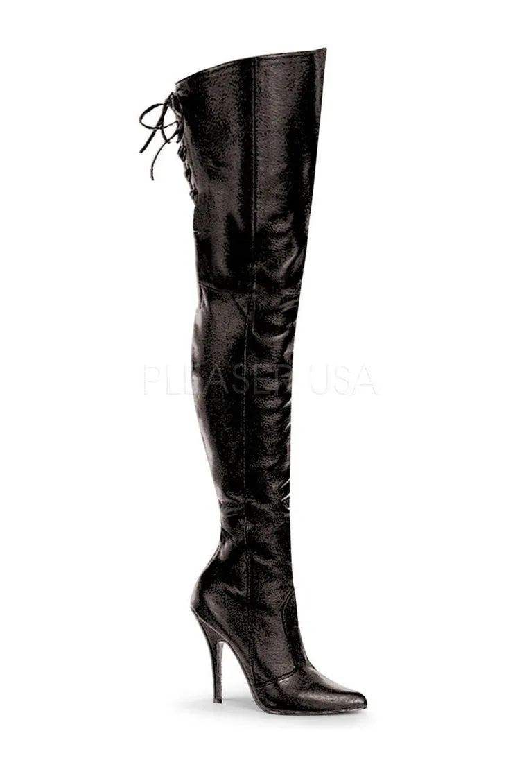 LEGEND-8899 Thigh Boot  | Black Genuine Leather