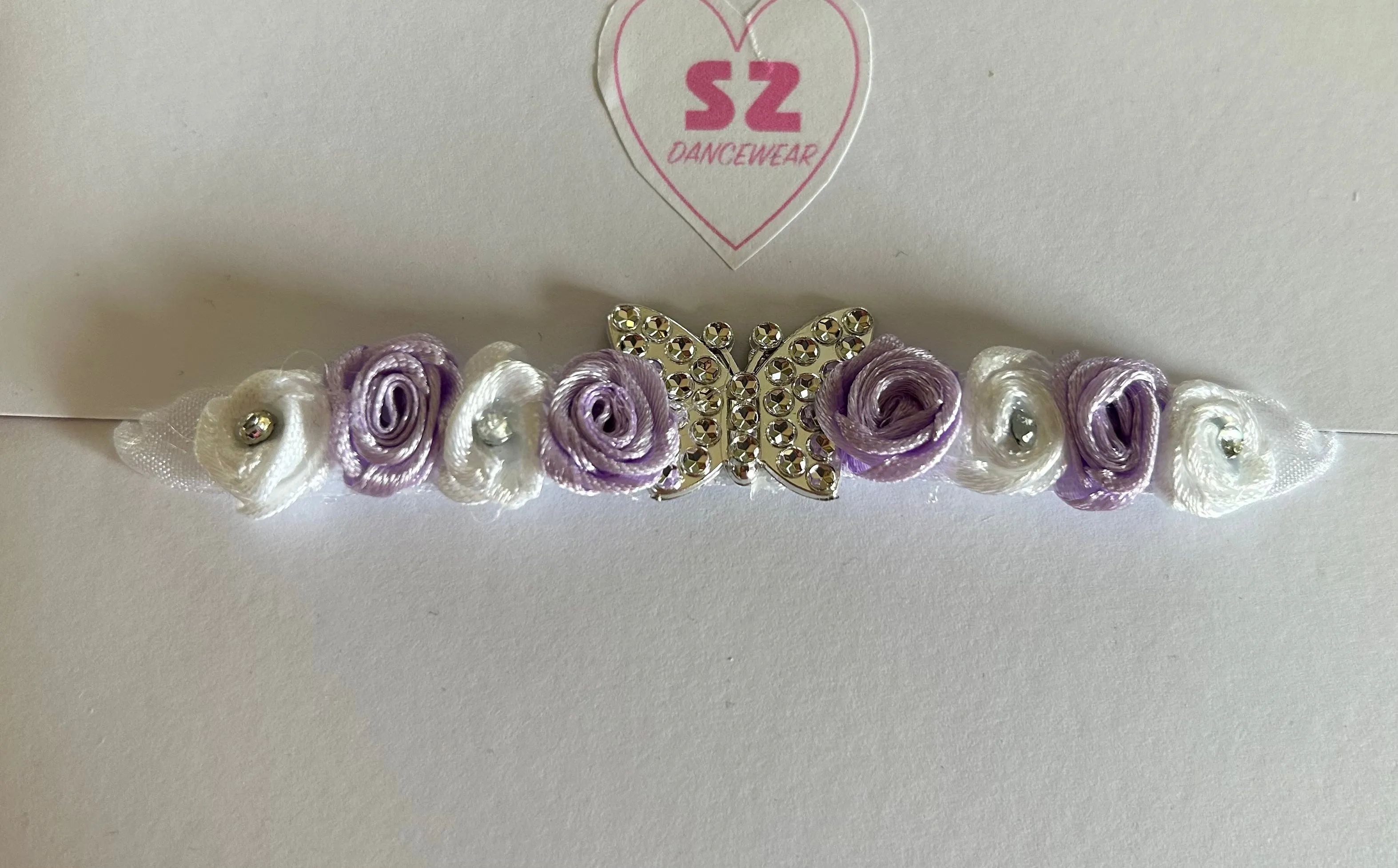 Lilac & White Butterfly Bunwrap