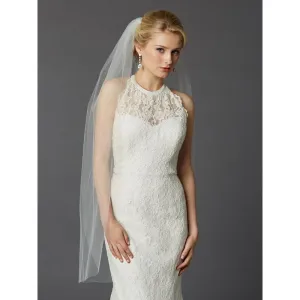 Long Single Layer Cut Edge Veil