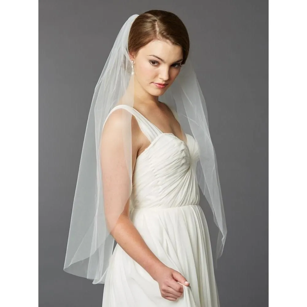 Long Single Layer Cut Edge Veil