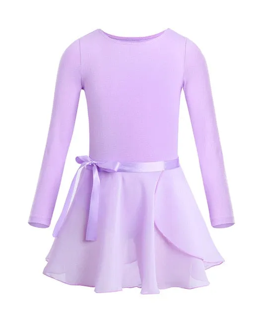 Longsleeve Ballet Leotard with Tied Skirt