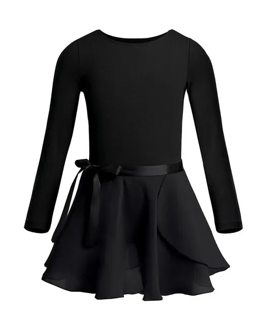 Longsleeve Ballet Leotard with Tied Skirt