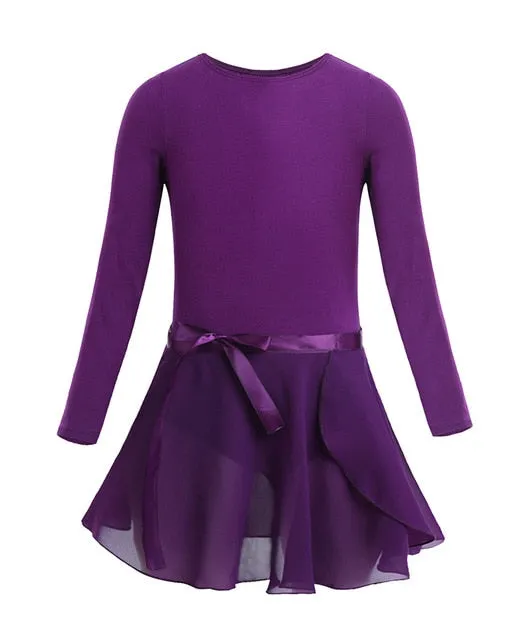 Longsleeve Ballet Leotard with Tied Skirt