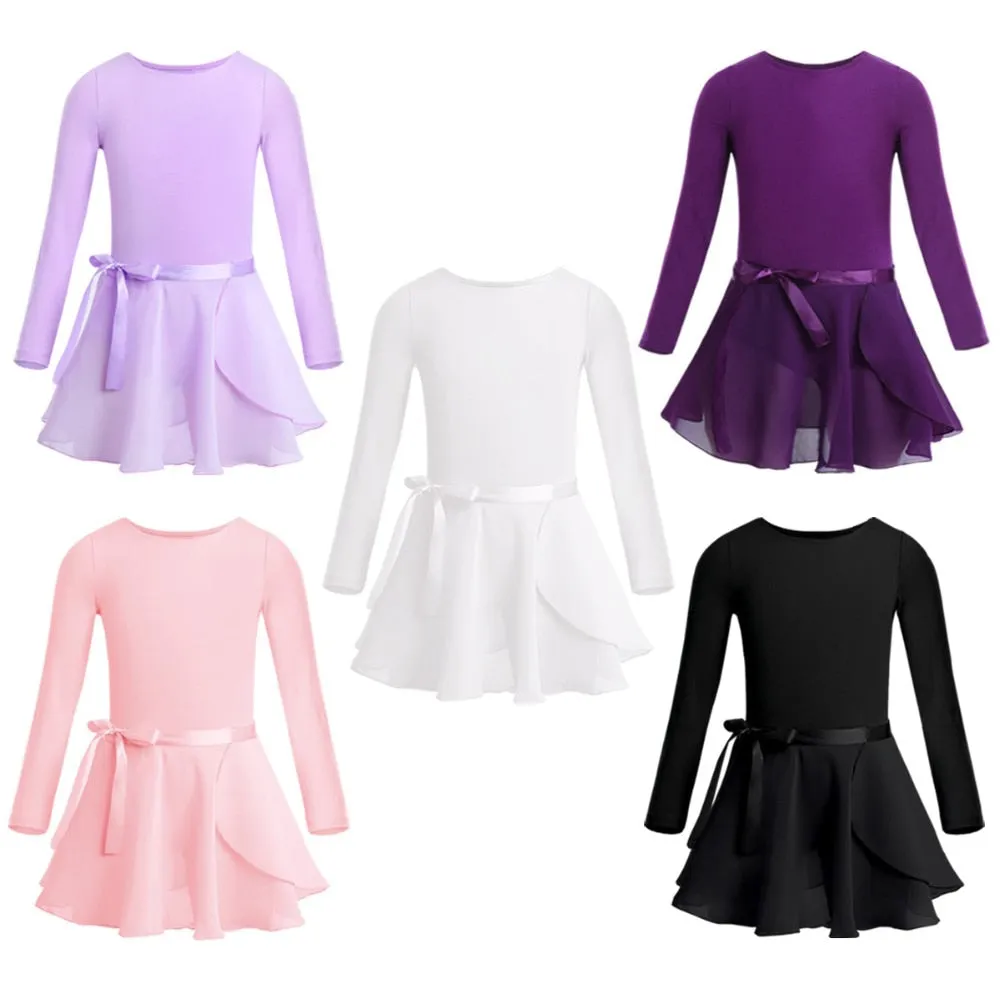 Longsleeve Ballet Leotard with Tied Skirt