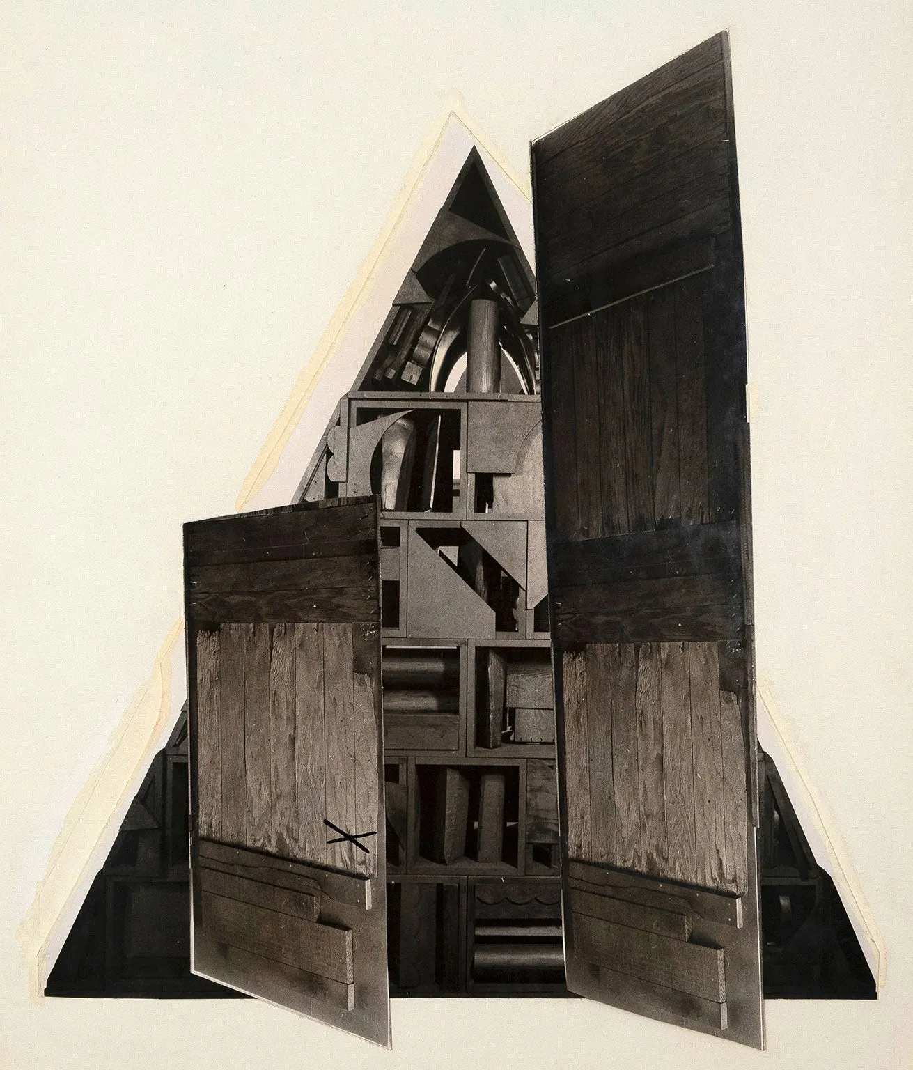 LOUISE NEVELSON "BY THE LAKE" WORKING COLLAGE, 1966