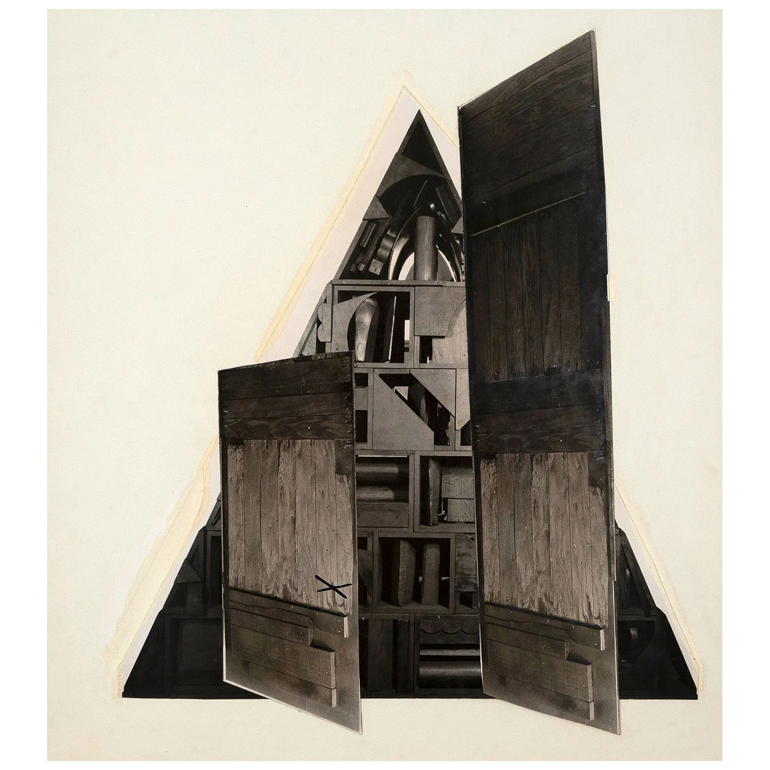 LOUISE NEVELSON "BY THE LAKE" WORKING COLLAGE, 1966