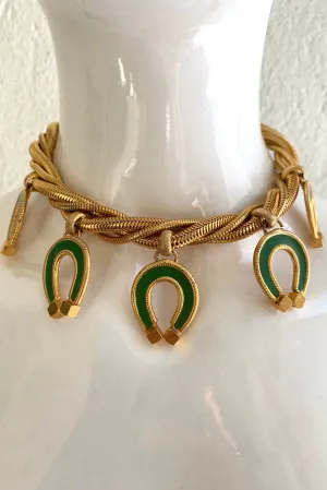 Lucky Horseshoe Charm Collar