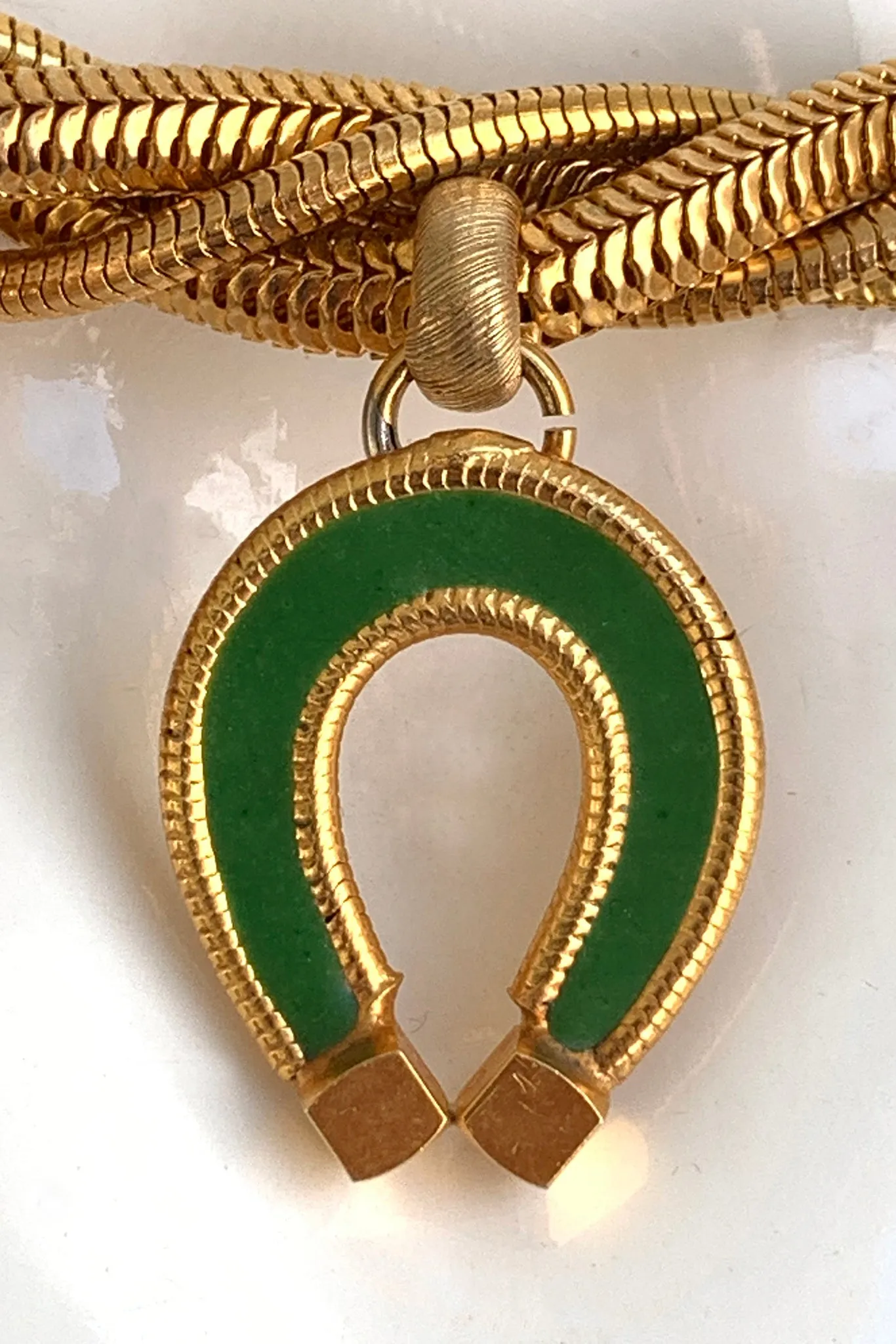 Lucky Horseshoe Charm Collar