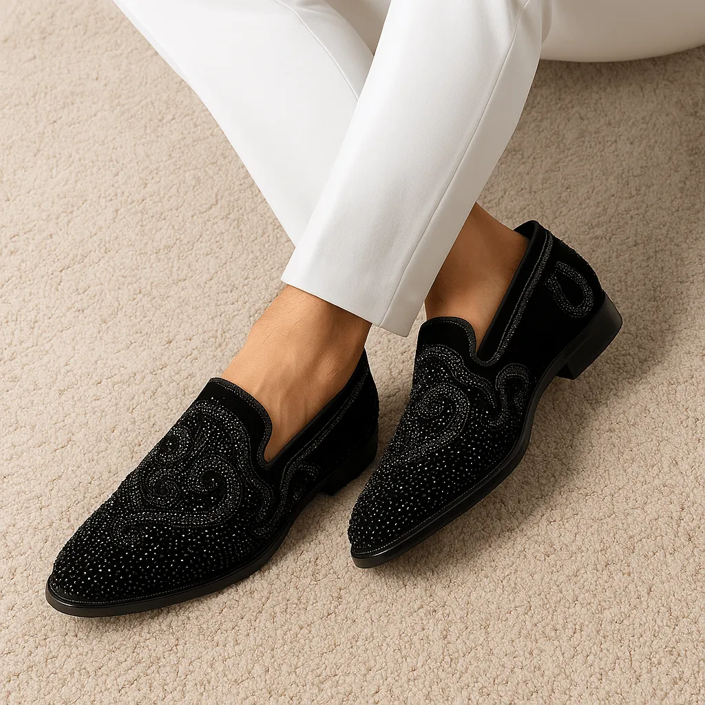 LumiNovi | The Spiked Heel Loafers