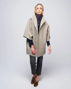 mantle pressed wool kimono - natural taupe