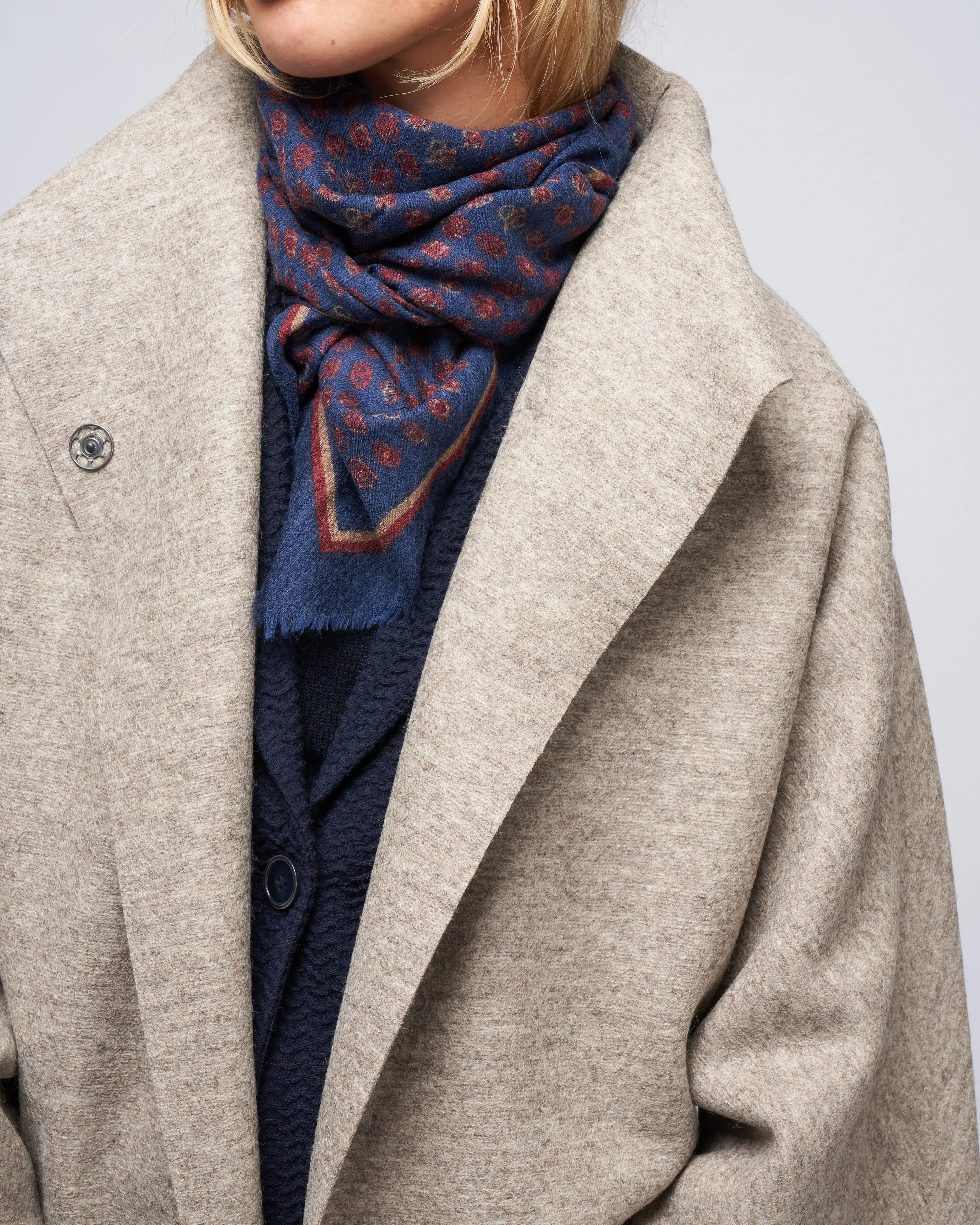 mantle pressed wool kimono - natural taupe