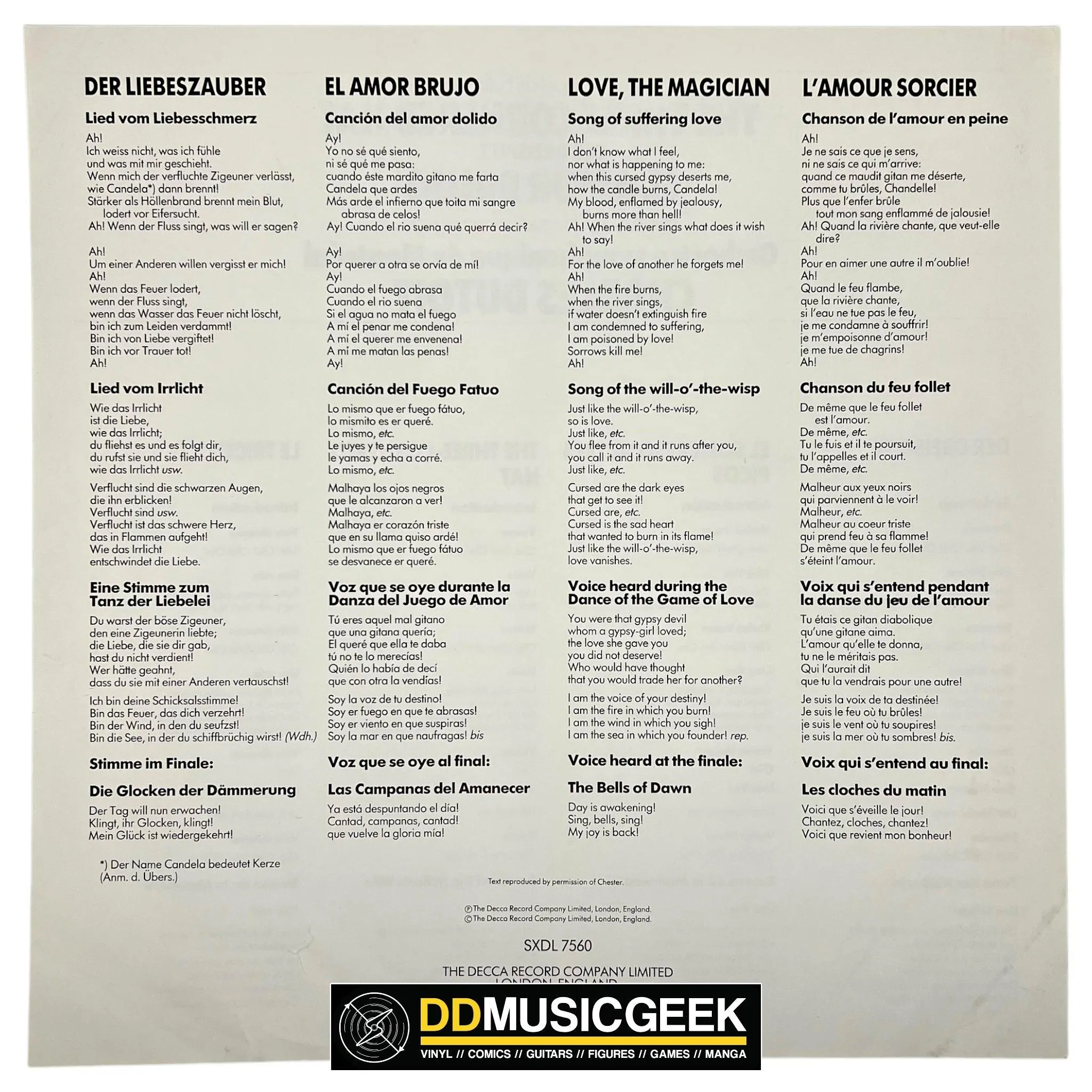 Manuel De Falla, Colette Boky, Huguette Tourangeau, Orchestre symphonique de Montréal, Charles Dutoit: The Three Cornered Hat = Der Dreispitz - El Amor Brujo (LP)