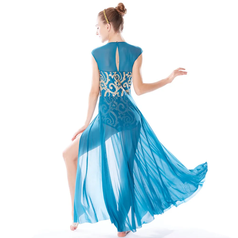 Matte Gold Sequin Lyrical Dance Dress