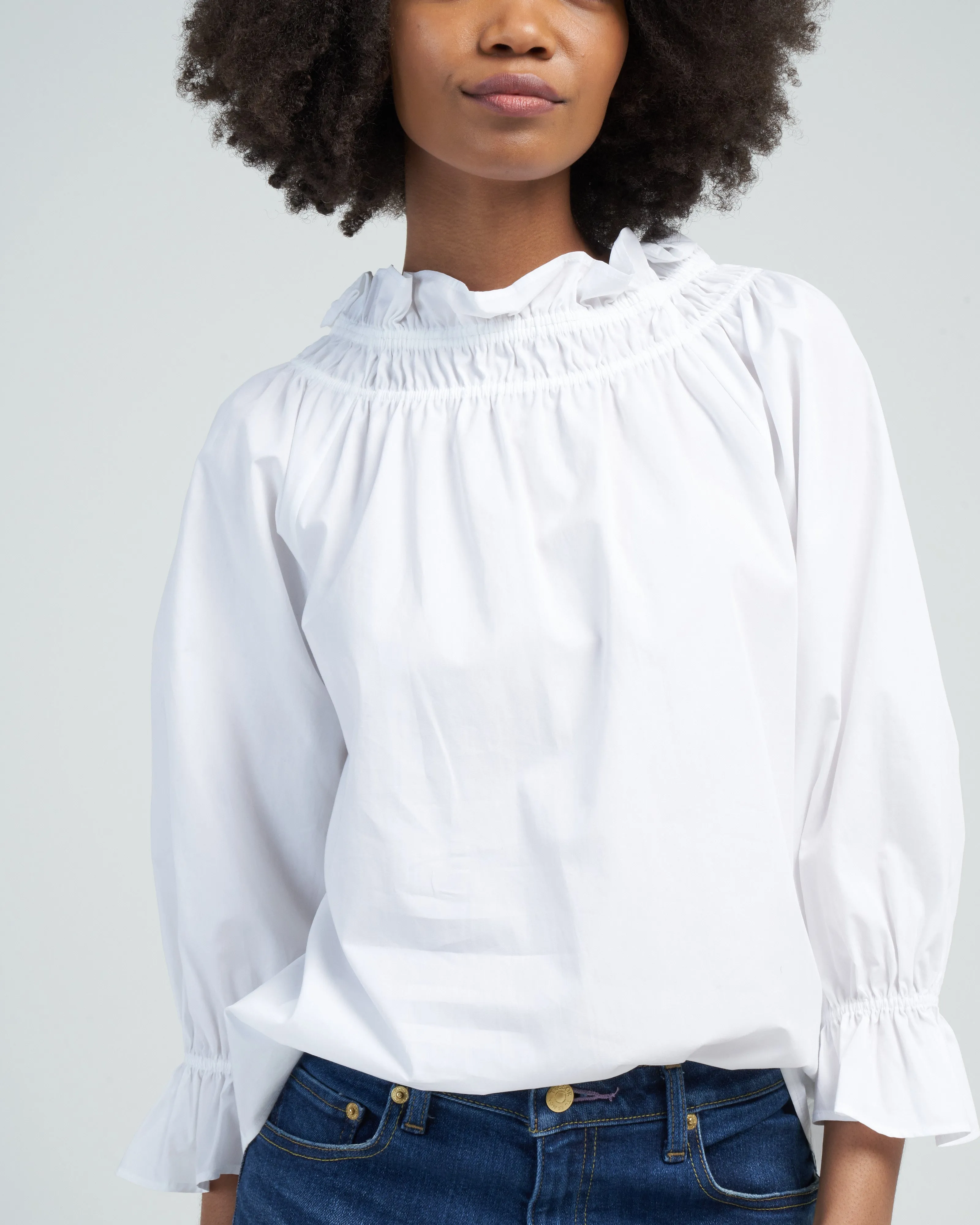 memoir 3 raglan sleeve pullover - white