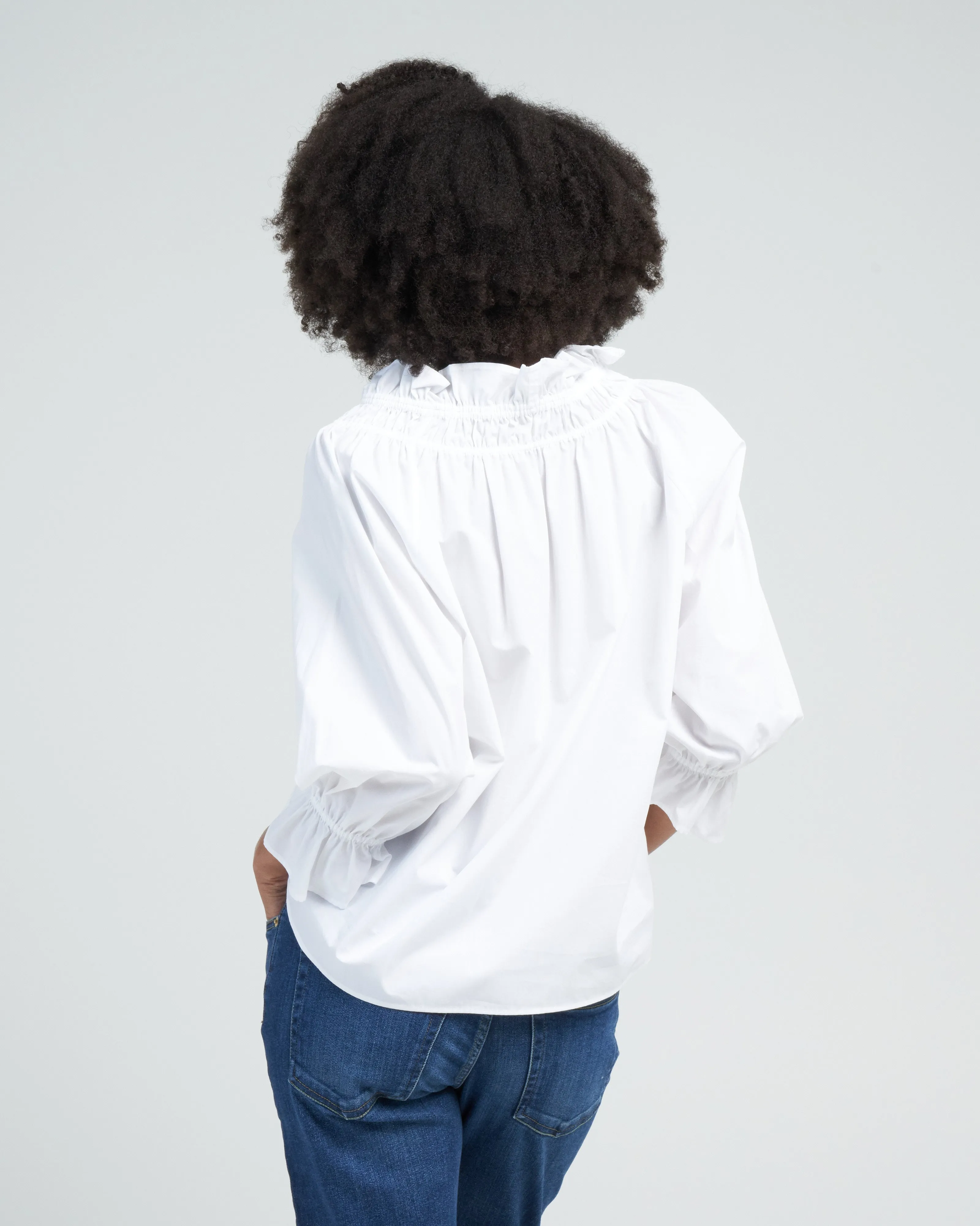 memoir 3 raglan sleeve pullover - white
