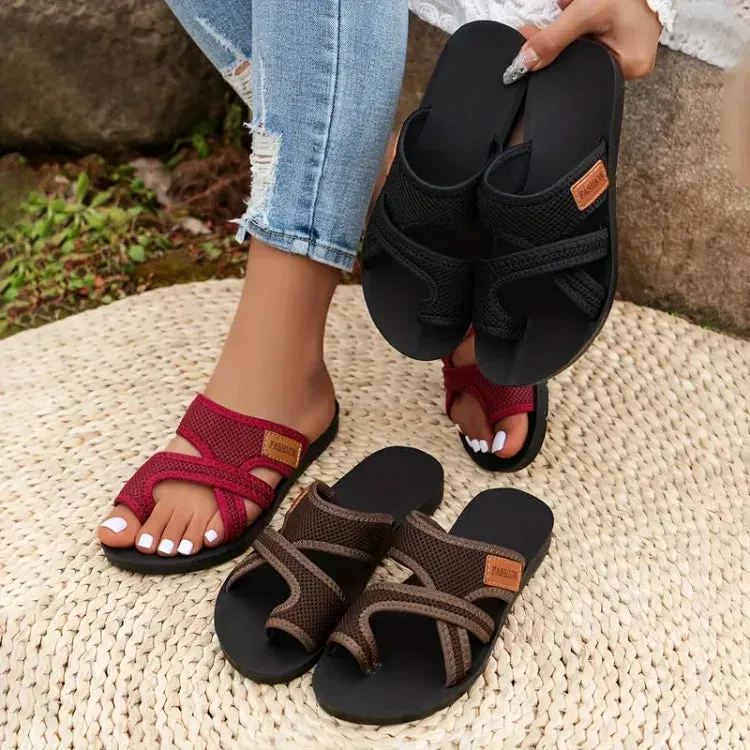 Mesh Sandals with Adjustable Straps and Cushioned Sole