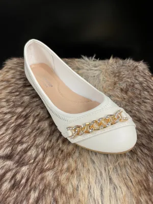 Mika White Matte Flats