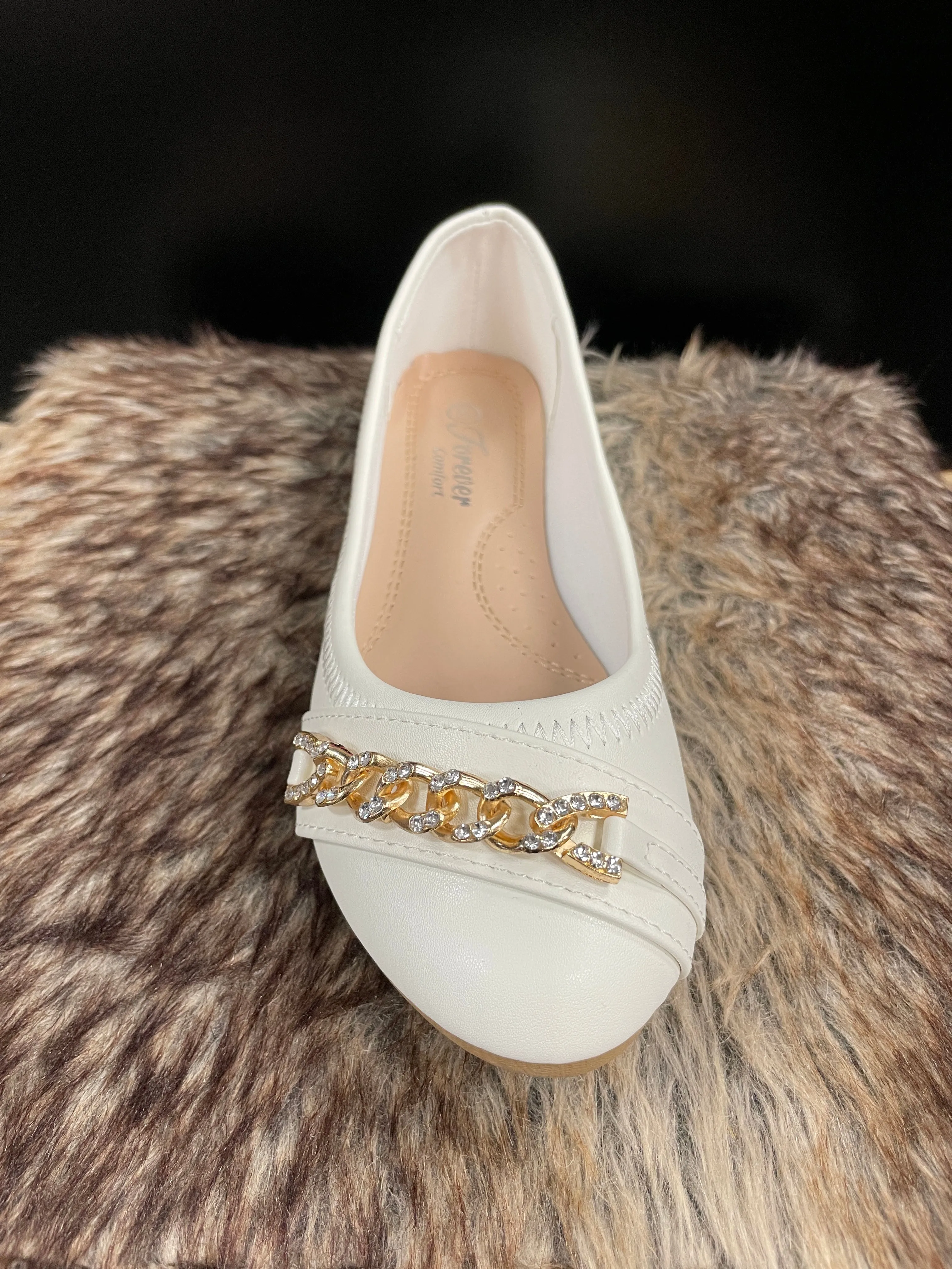 Mika White Matte Flats