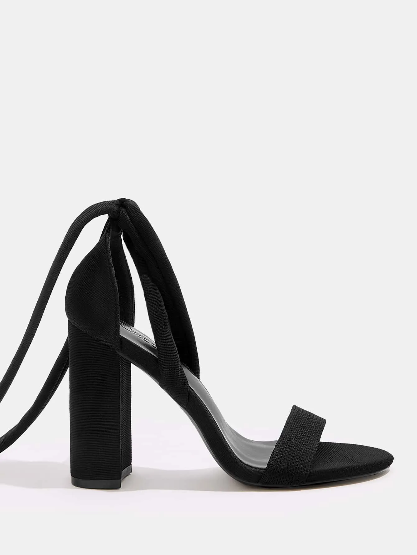 Minimalist Hollow Out Strappy Chunky Heeled Sandals - Black- FD ⚡
