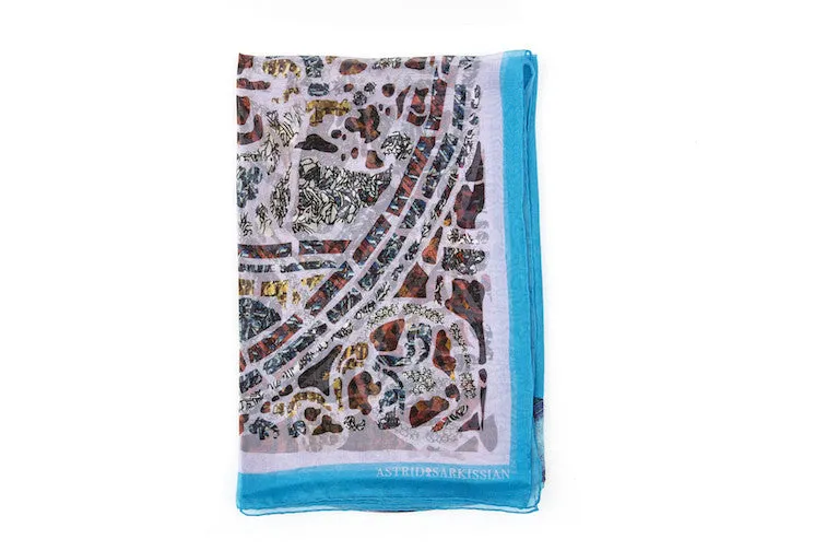 Mith Turquoise Silk Chiffon Scarf