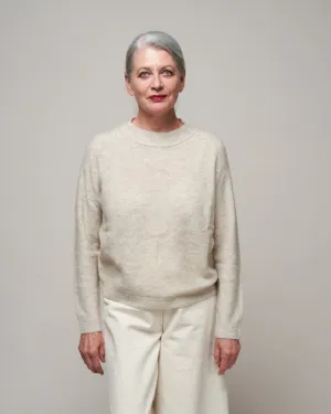 molly long sleeve cropped sweater - heather dove