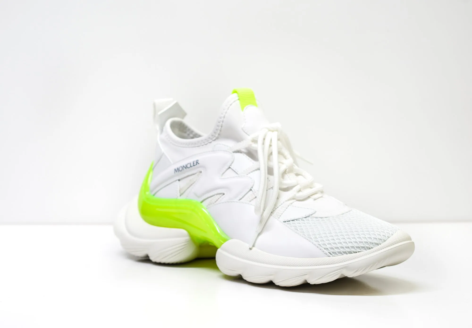 Moncler Women's White & Lime Sneaker, Style B4M70240