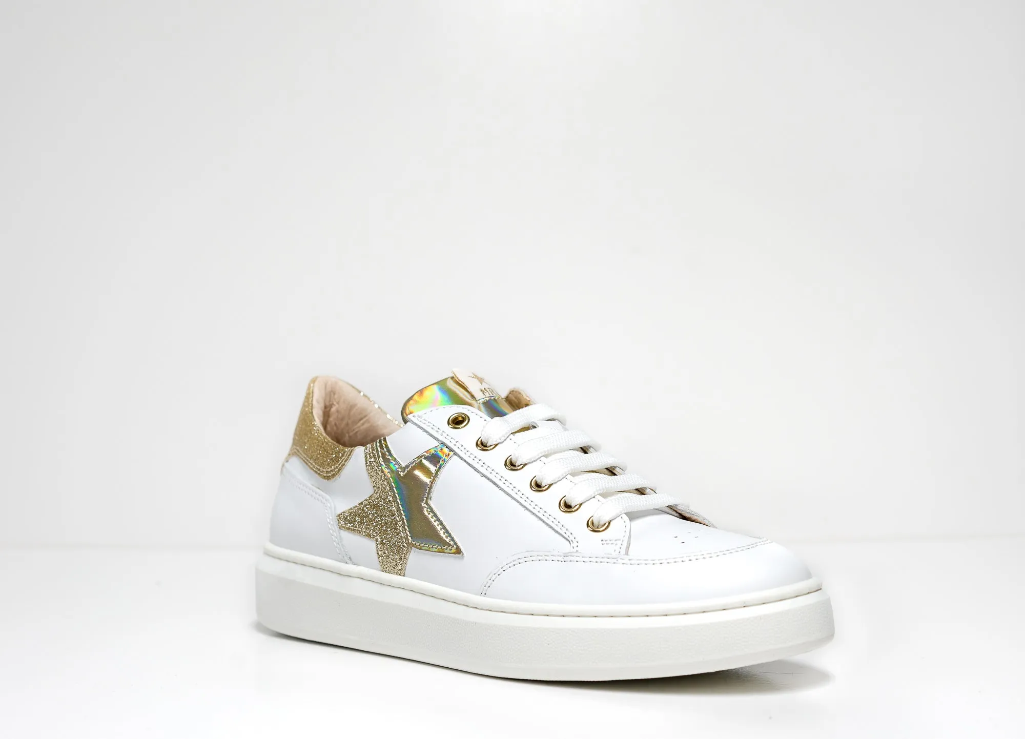 Morelli Women's White & Platinum Leather Sneaker 50750 40% OFF