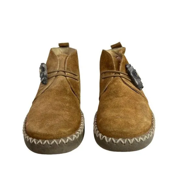 Mosquitos Vintage 90s Tan Suede Leather Chukka Booties UK 5.5, US Size 7.5