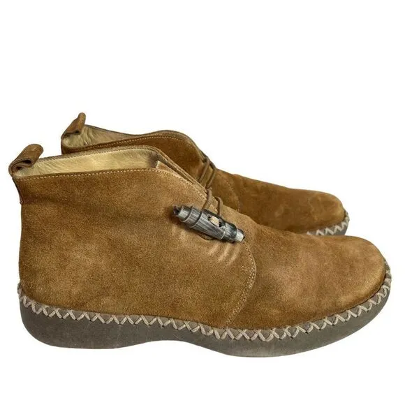 Mosquitos Vintage 90s Tan Suede Leather Chukka Booties UK 5.5, US Size 7.5