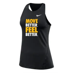 MOSSA Nike Women's All Over Mesh Tank (black) - MOVE30 MOVE BETTER FEEL BETTER Logo