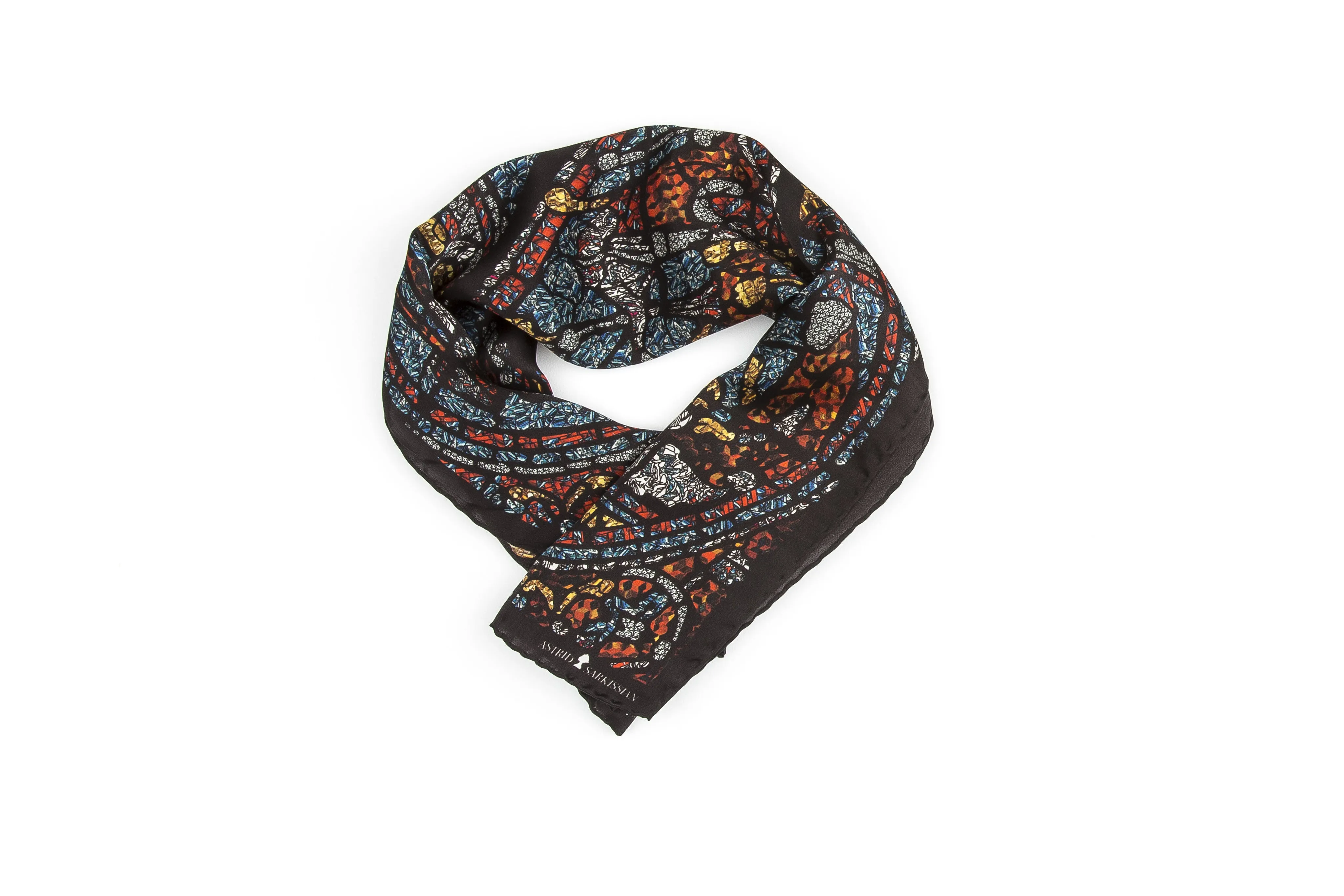 Moth Black Silk Satin Bandana