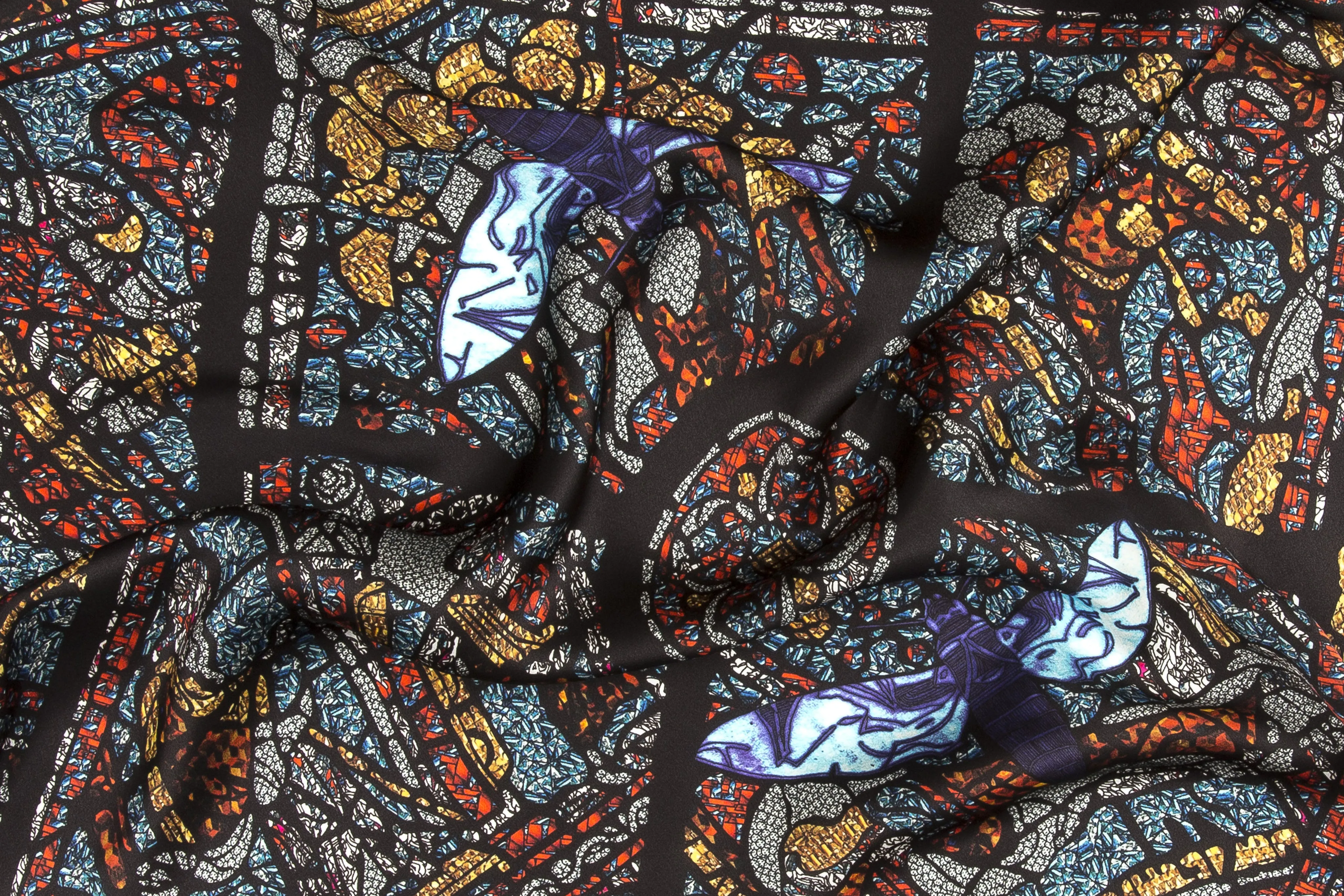 Moth Black Silk Satin Bandana