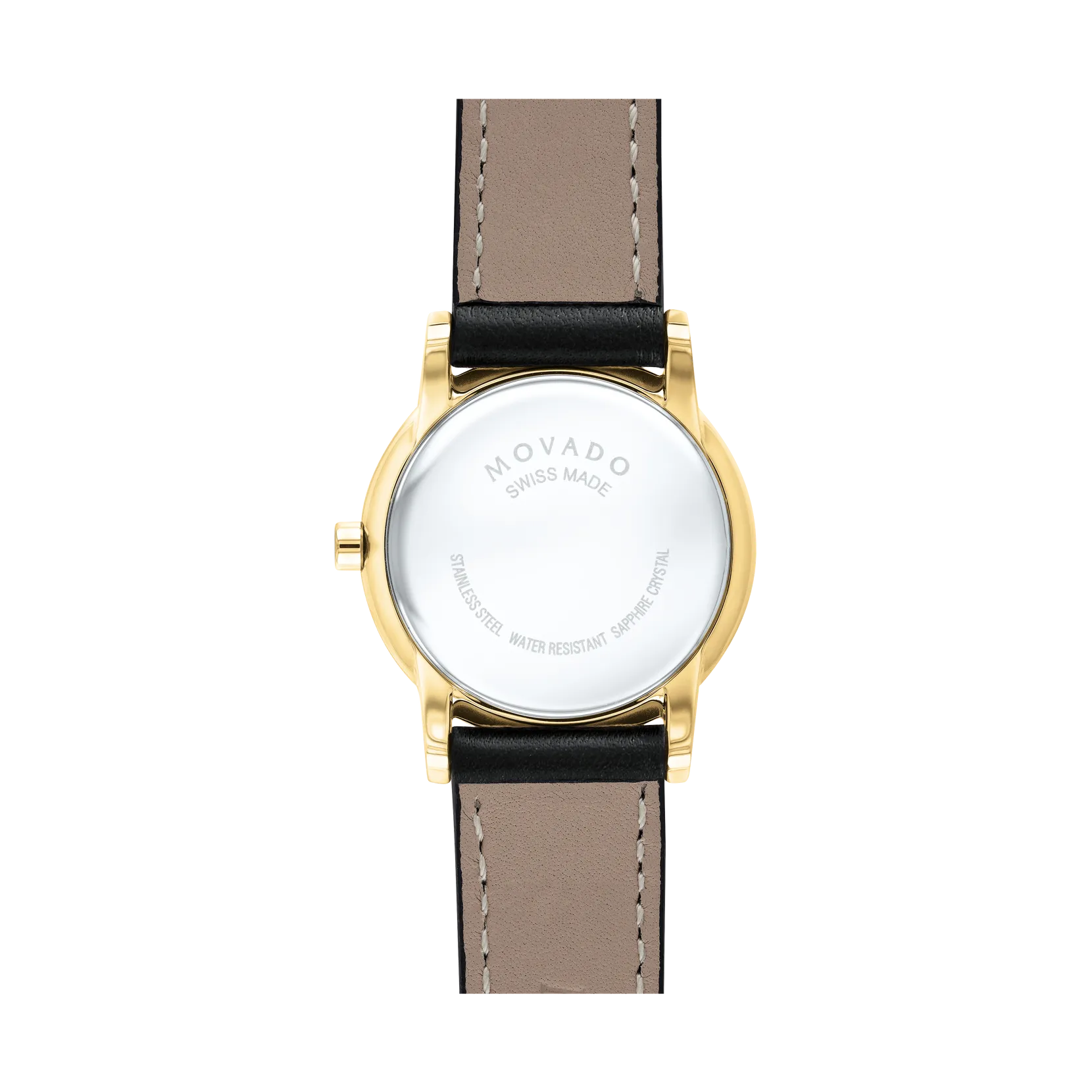 Movado Women's Museum Classic Gold Tone Black Leather 0607275